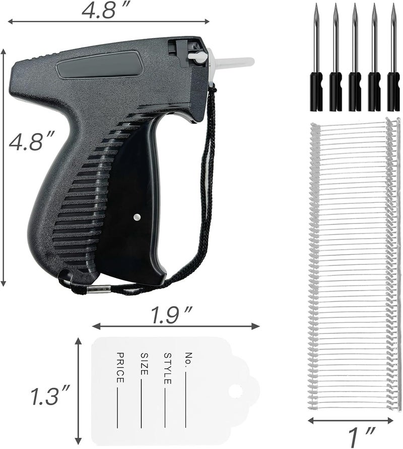 JINFFR Price Tagging Gun for Clothing, Standard Retail Price Tag Attacher with Gun Kit 400 Clothing Label Tags, 1600 1" Barbs Fasteners, 5 Needles, Price Tag Gun, Black - Image 4